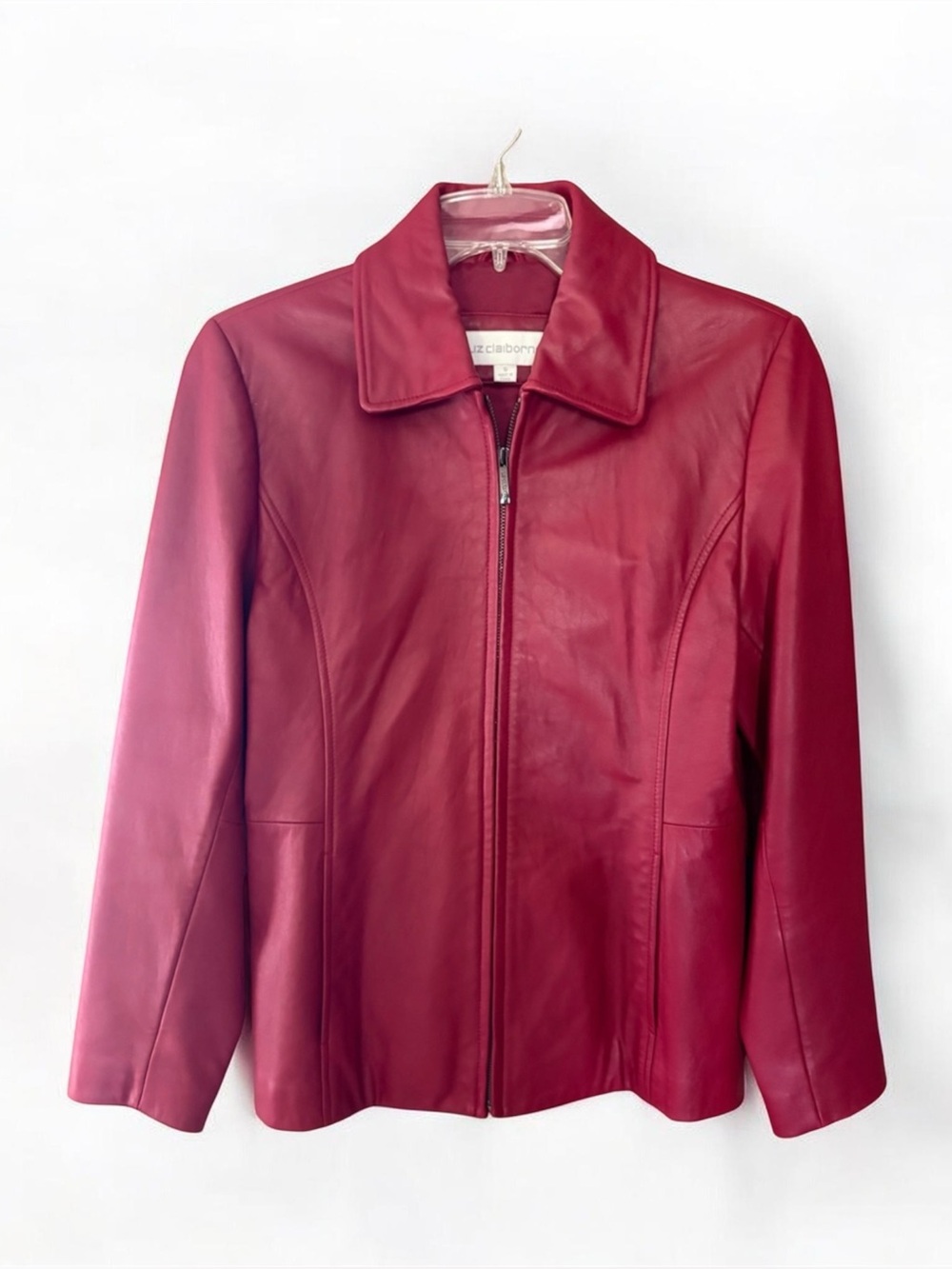 Liz Claiborne Women's Red Leather Jacket Size S